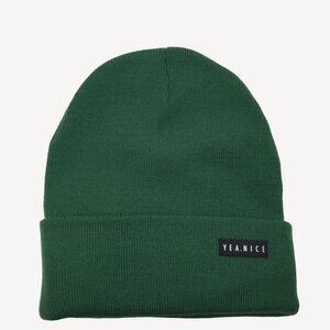 Yea.Nice Men Legend Knit Forest Green Folded Beanie Winter Wear Snow Skiing Warm